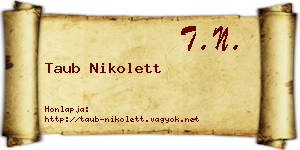 Taub Nikolett névjegykártya